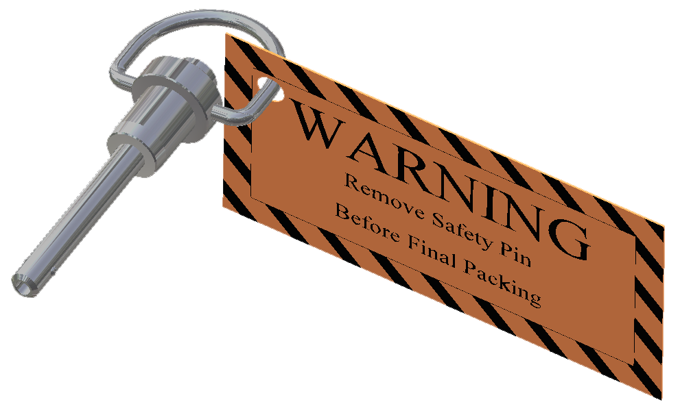 Product - Safety Pin with Warning Tag and Button Release