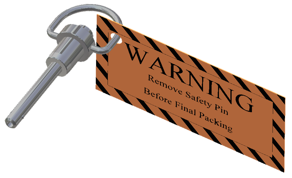 Product - Safety Pin with Warning Tag and Button Release